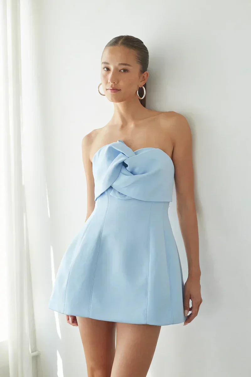 Alix Twist-Front Blasen-Minikleid