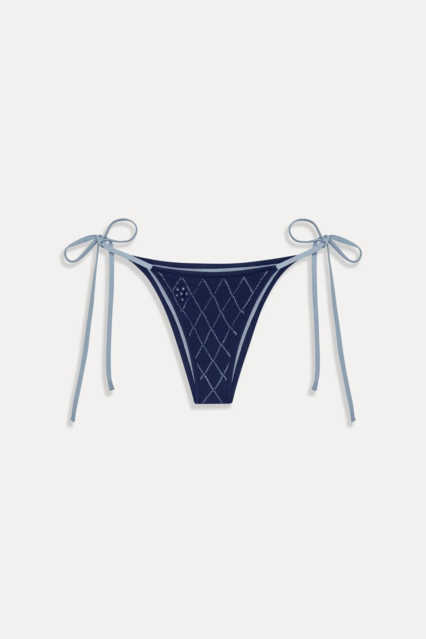Mackenzie Cheeky String Bikini Bottom - Diamond Stitch