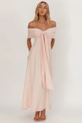 Lillibet Bow Tied Bust Midi-Kleid Rosa
