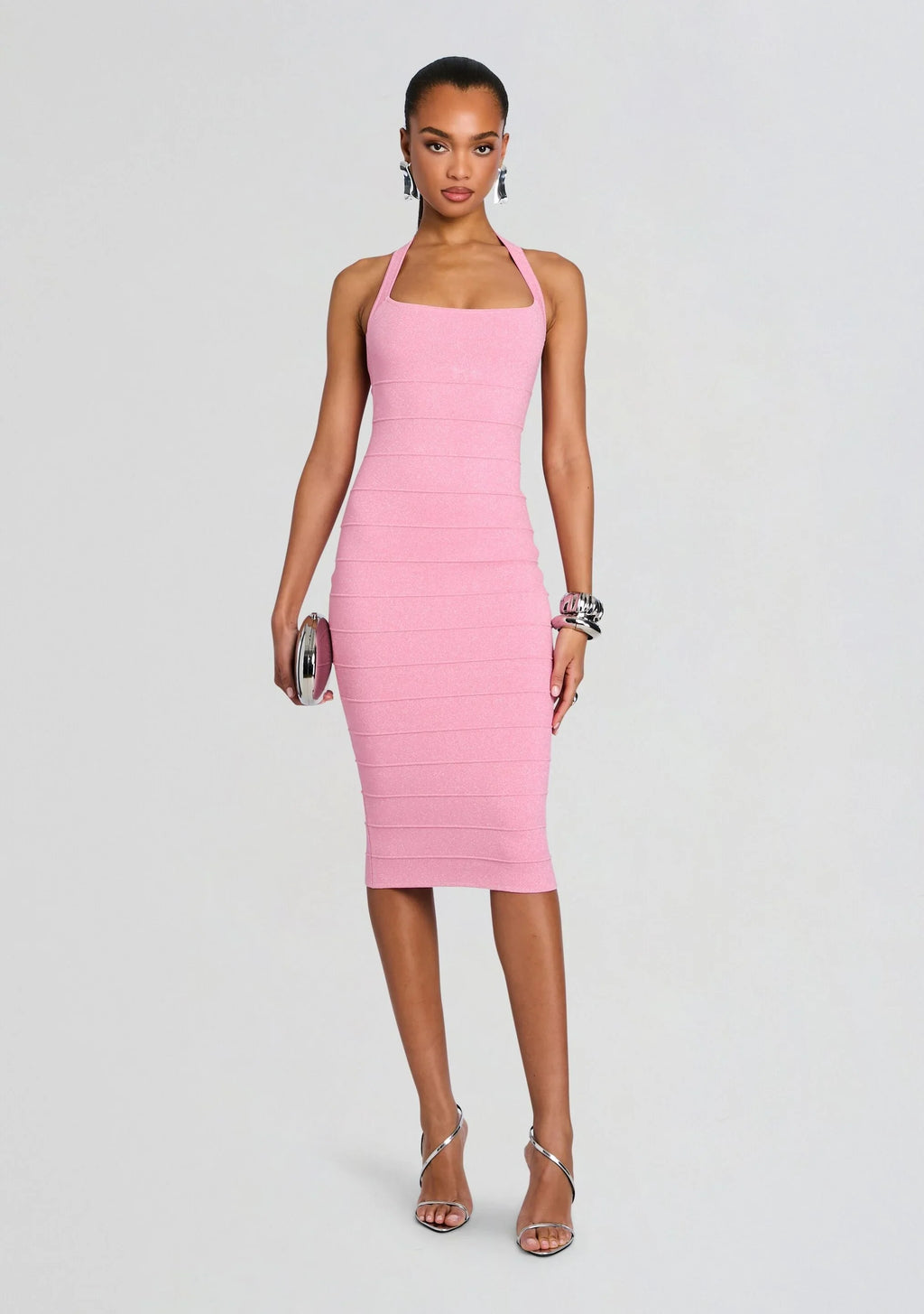 Cloe Metallic Bandage Knit Dress