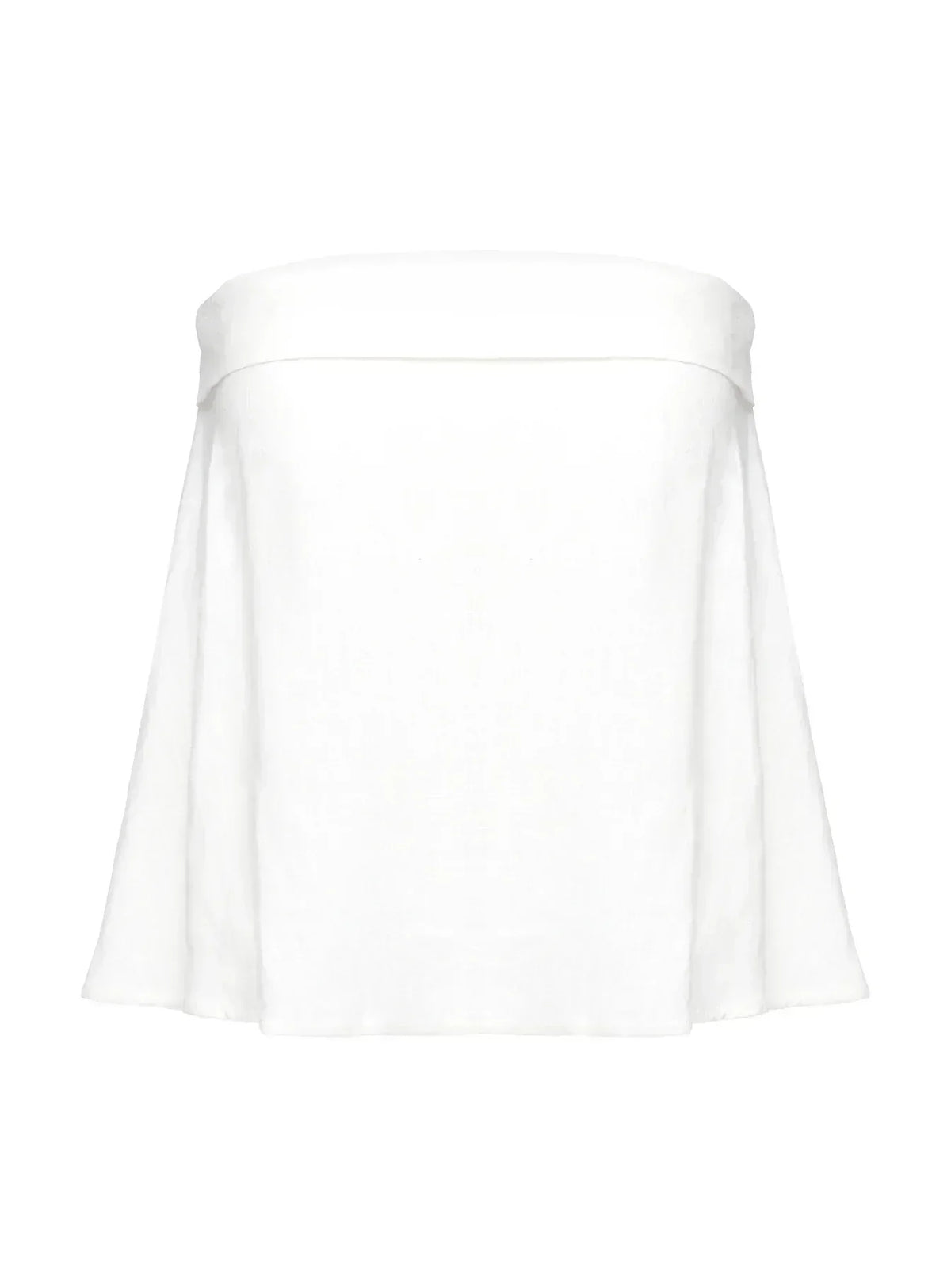 Ethel Strapless Linen Top White