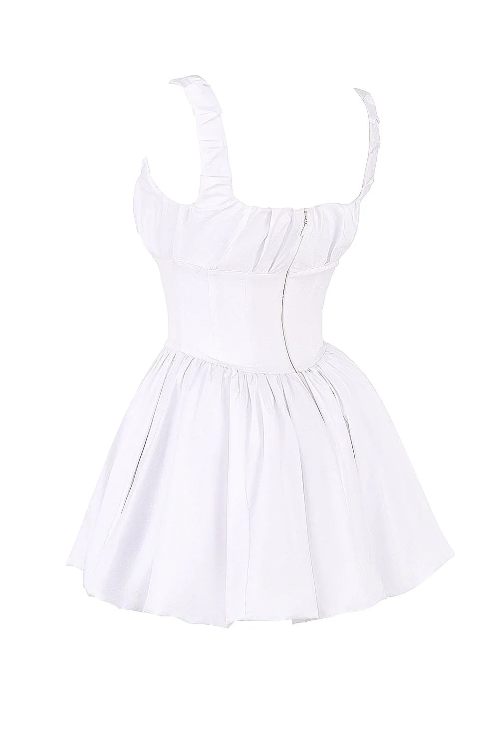 weißes Mini-Kleid aus Baumwolltüll