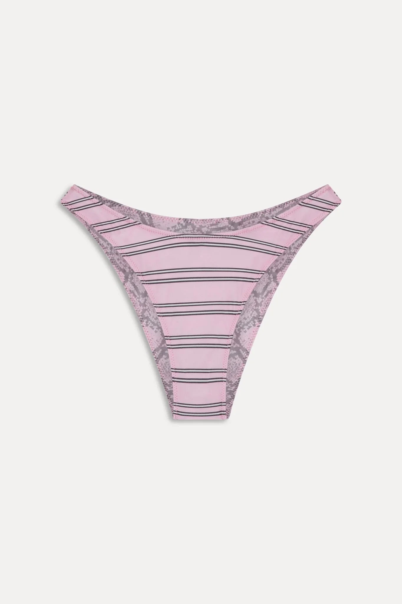 Dove Reversible Satin Bikini Bottom - Pink Stripe