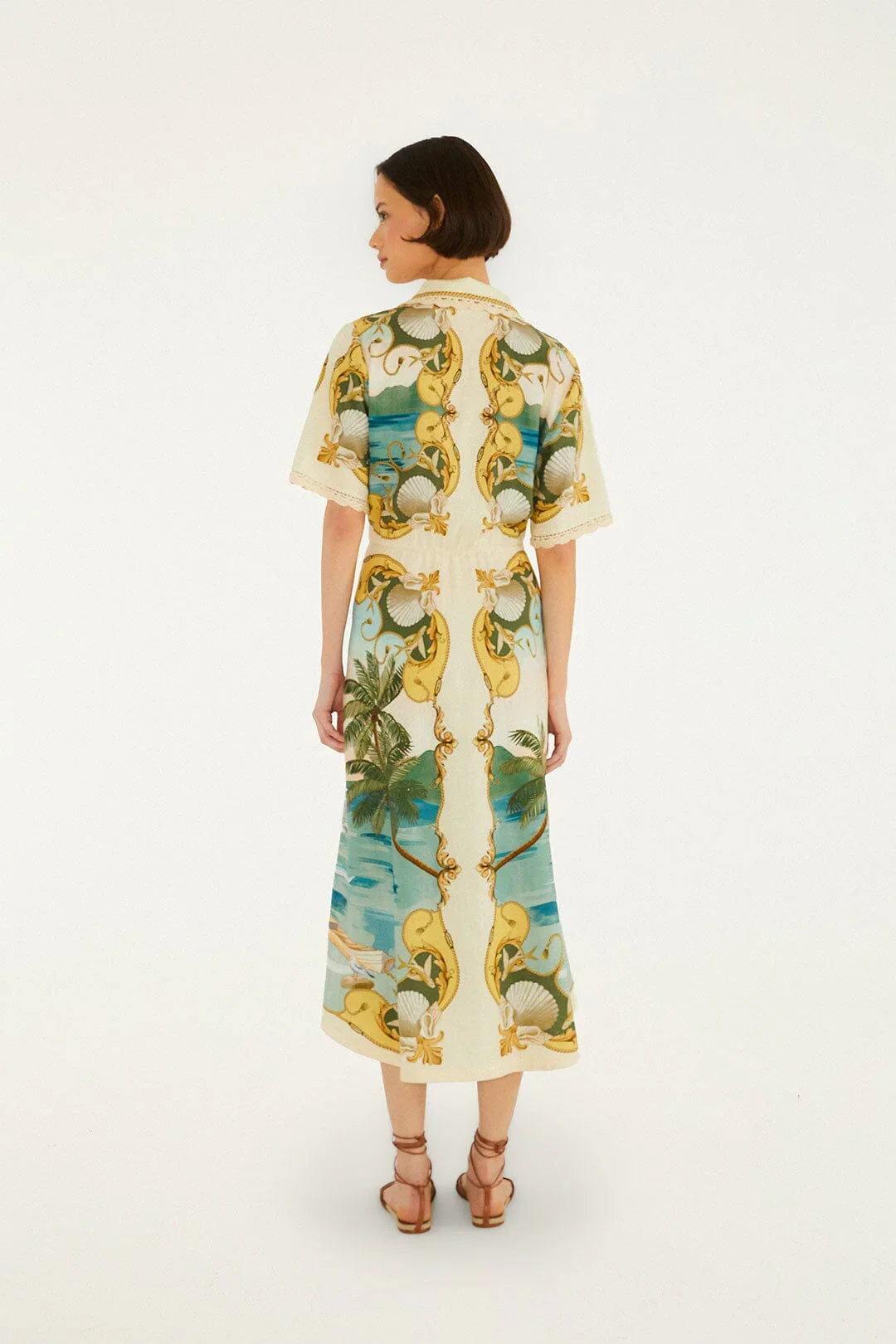 Off-White Royal Sea Midikleid mit Kragen