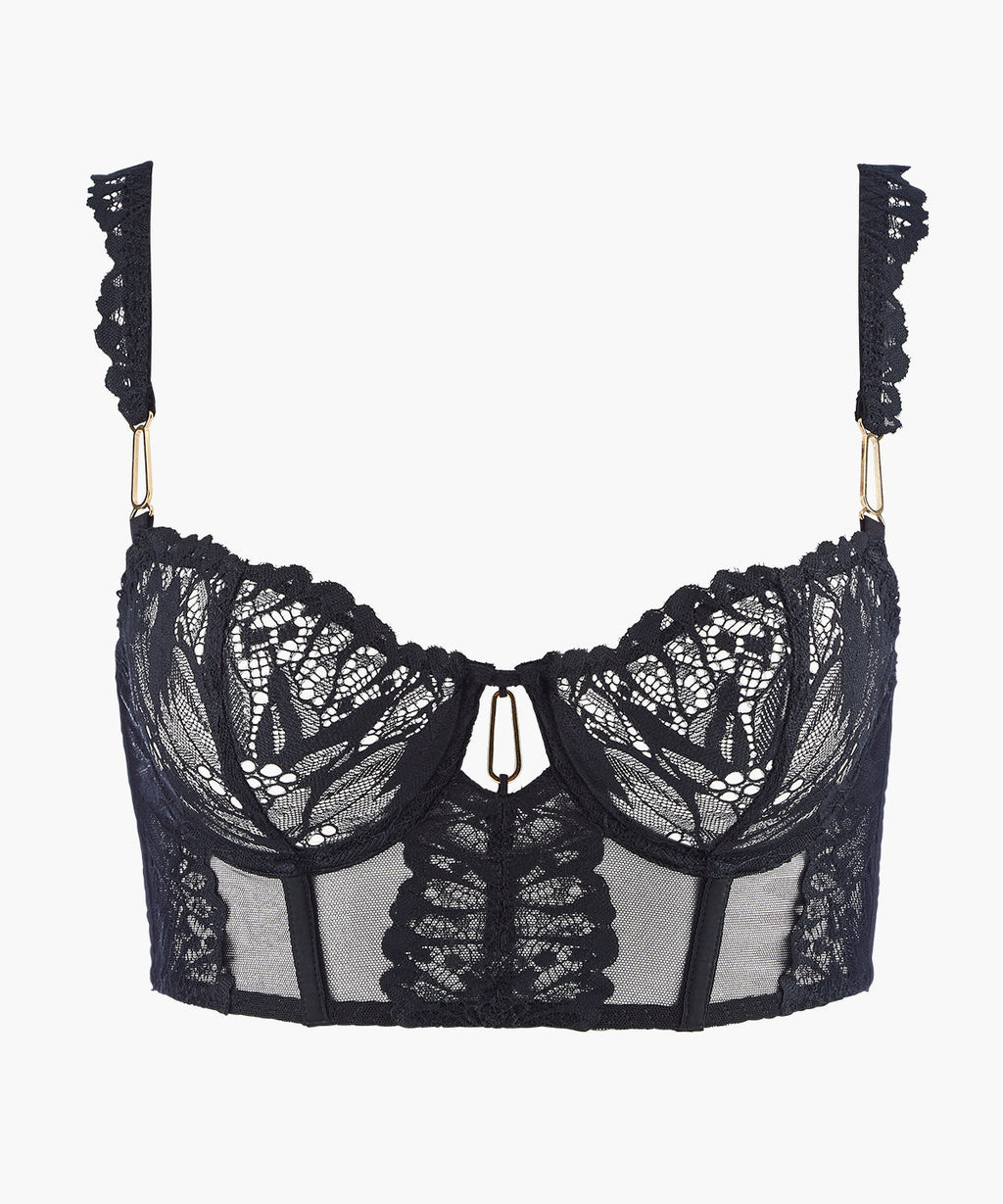 Flowermania Büstenhalter Bustier Schwarz