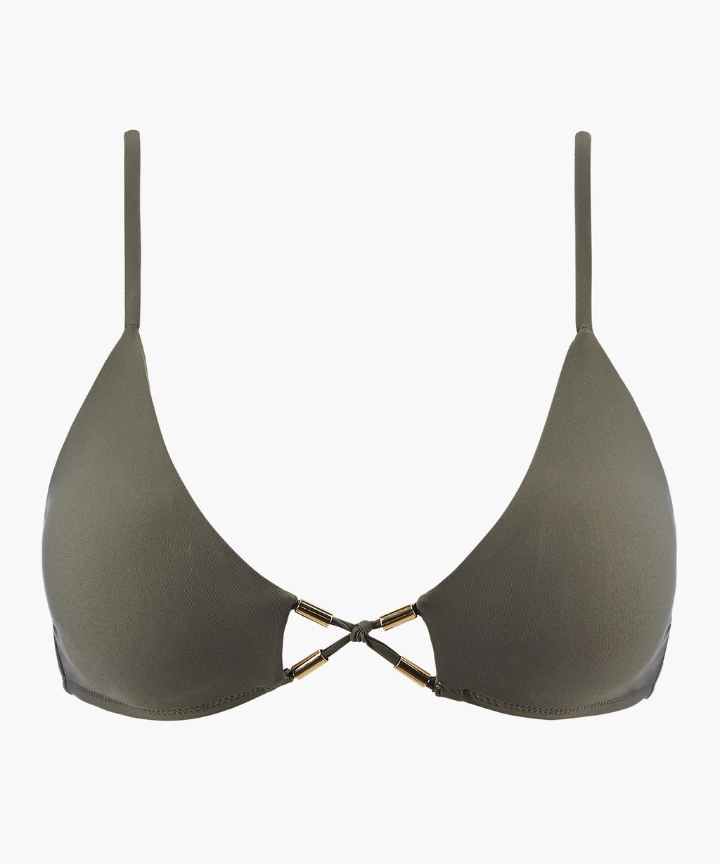 Beach Escape Haut de maillot de bain Triangle Kaki