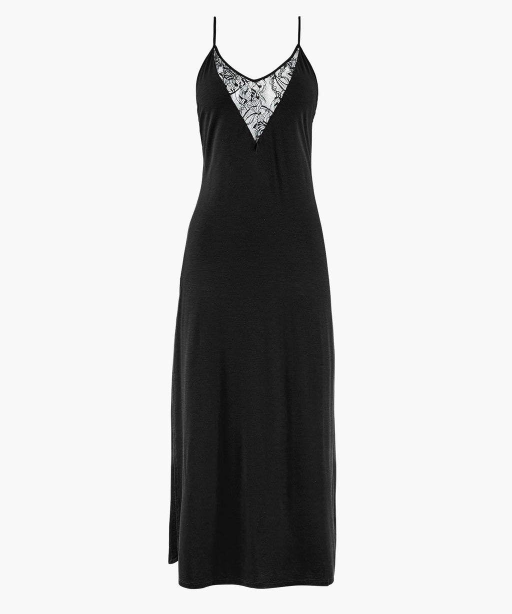 Lazy Days Langes Negligee Schwarz