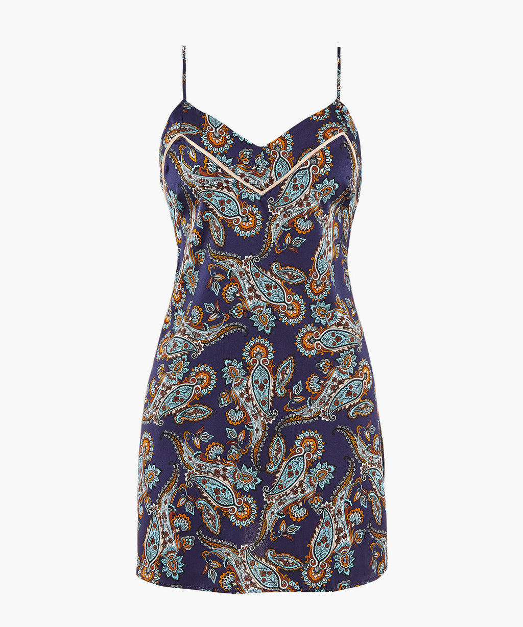 Silk by Night Nuisette Blue cachemire