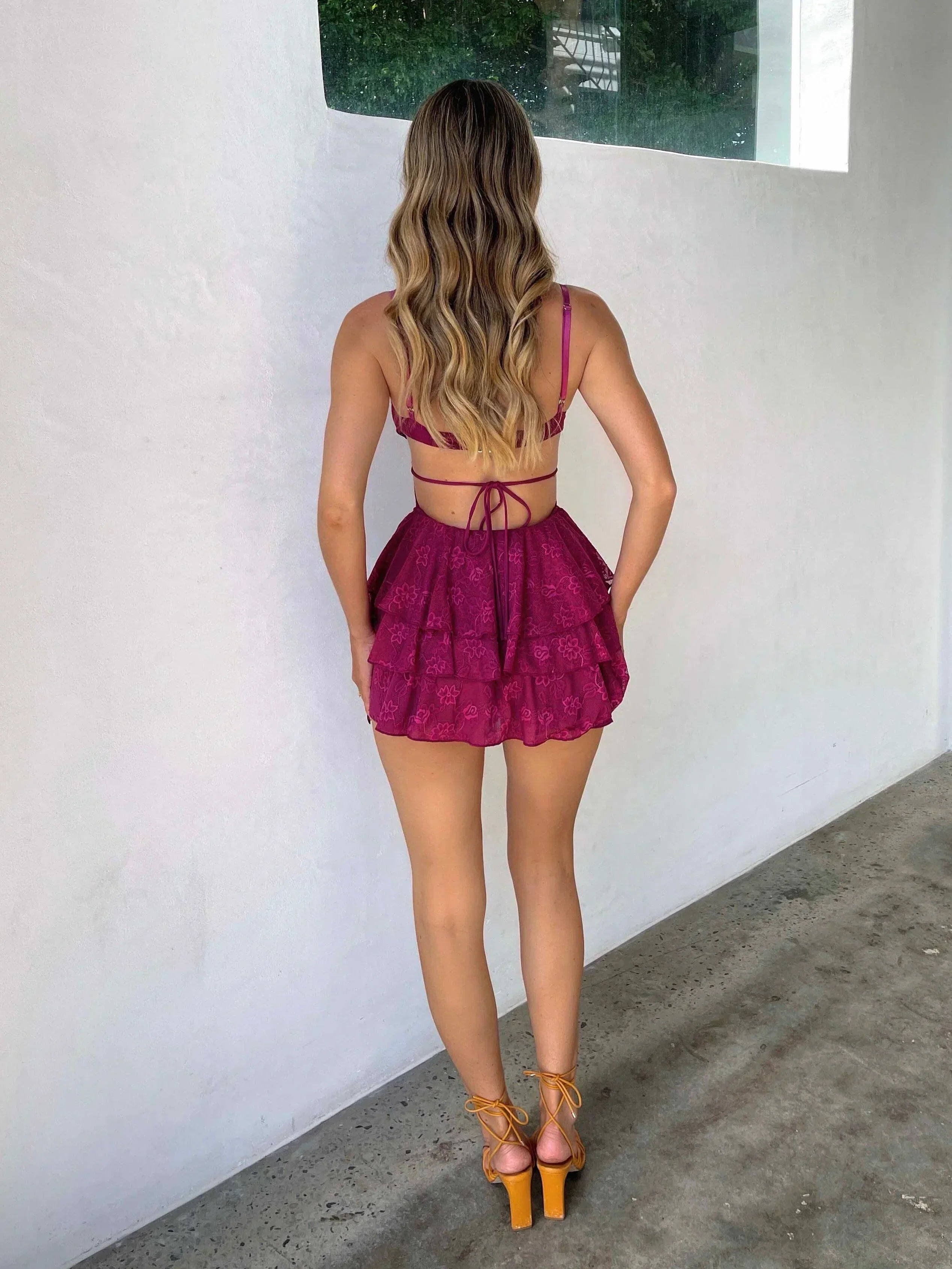 Grazie Mini Kleid Pflaume