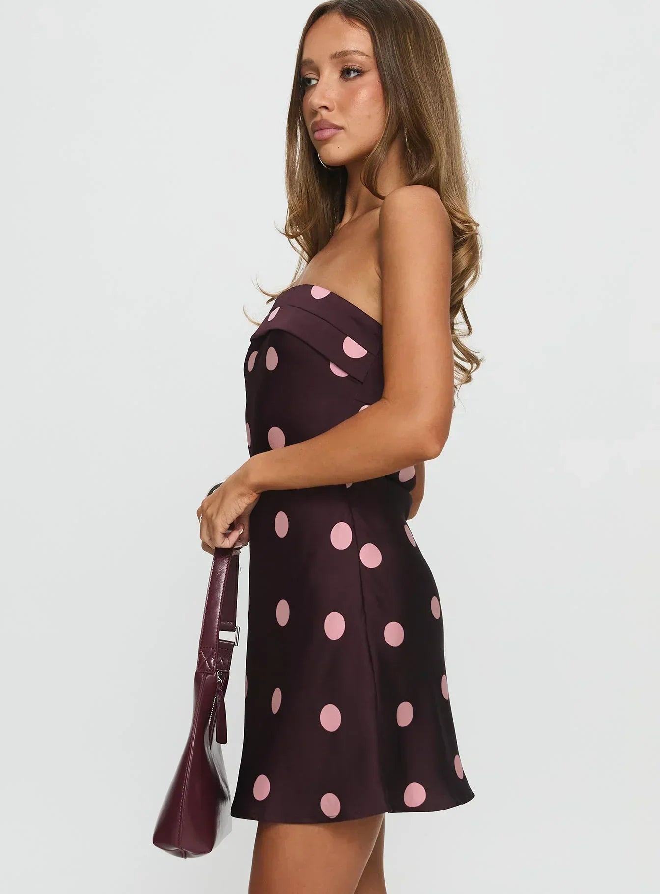 Phillipa Minikleid Pflaume / Rosa Tupfen