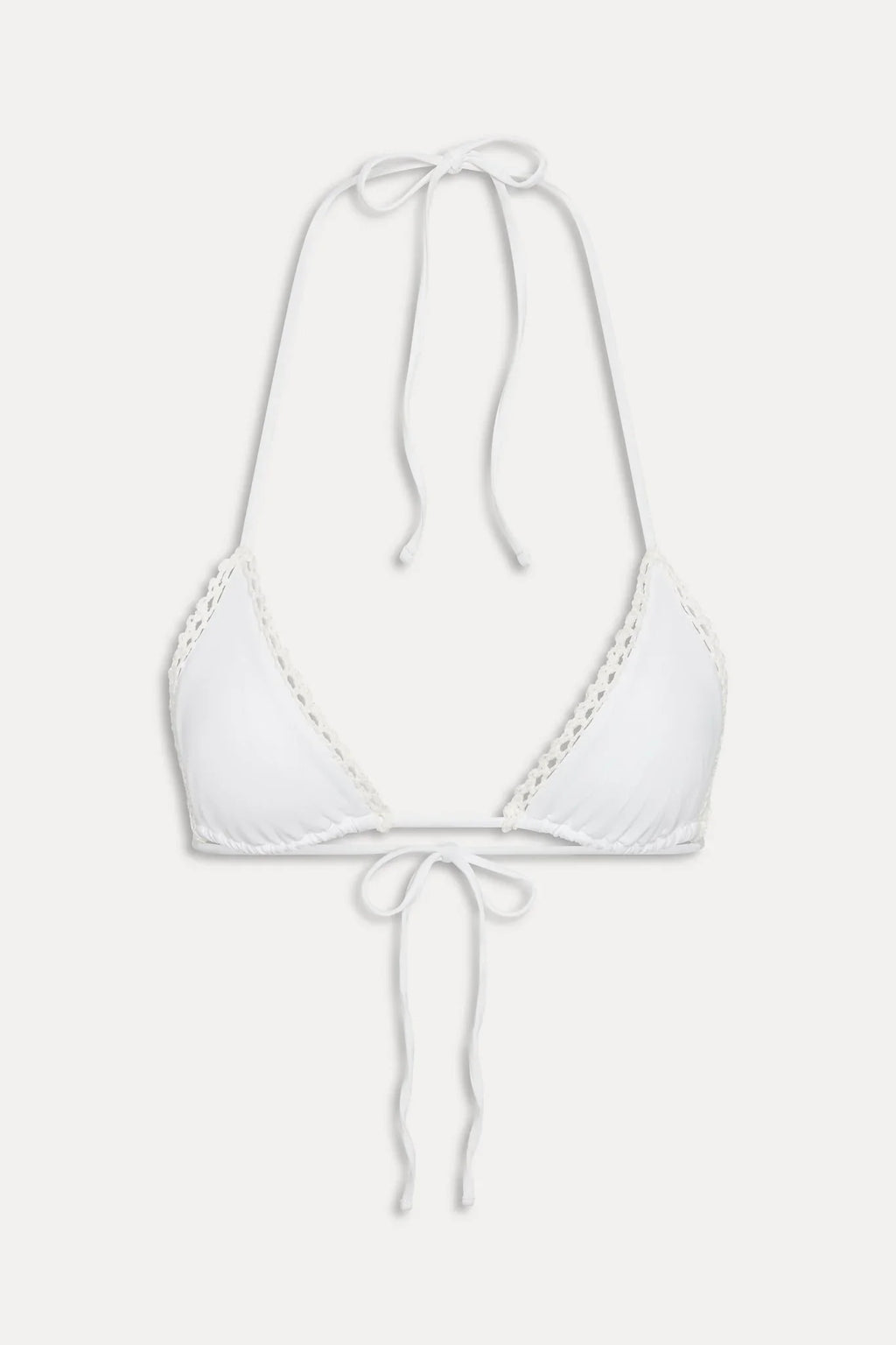 x JENNIE Nick Triangle Bikini Top - Ivory Crochet