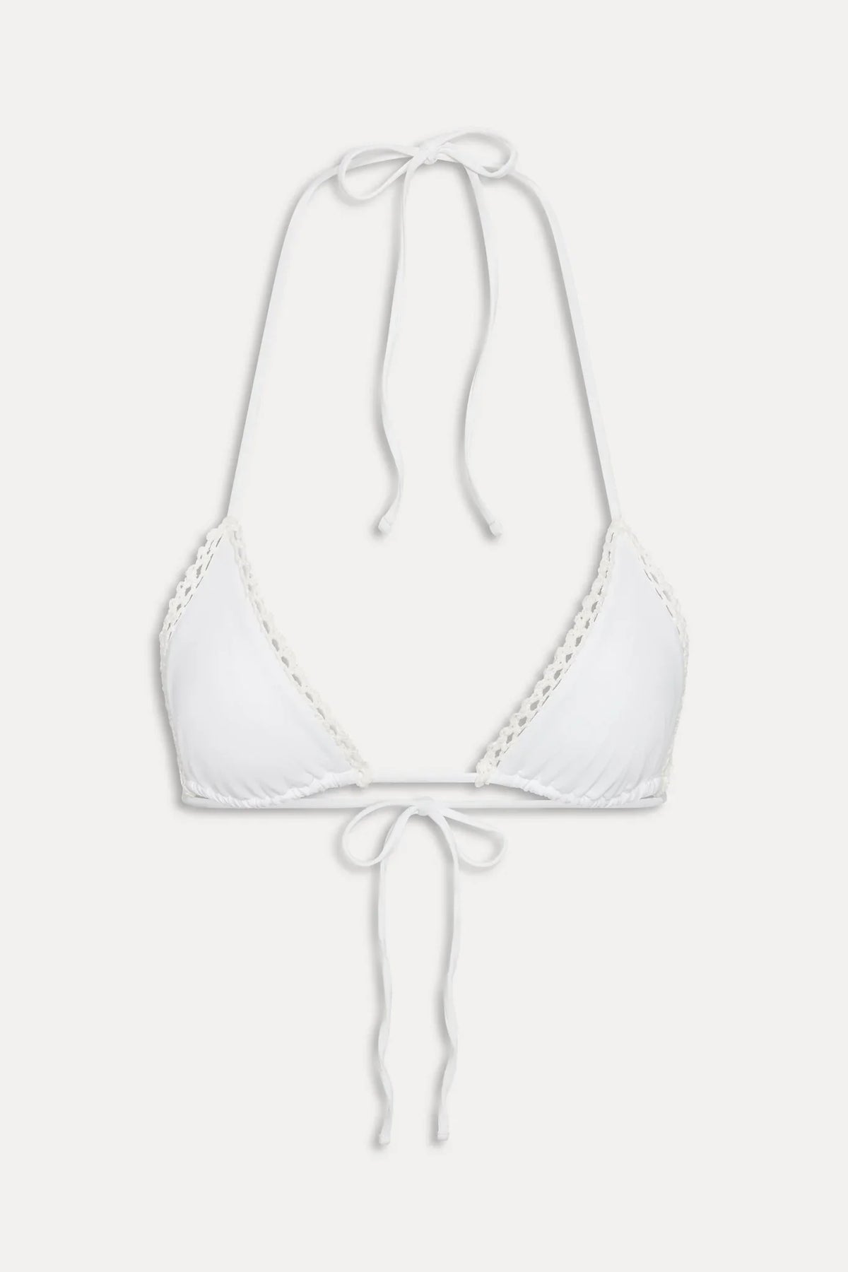 x JENNIE Nick Triangle Bikini Top - Ivory Crochet