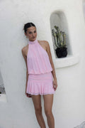 Journi High Neck Mesh Mini Dress
