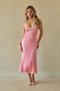 Adalyn Contrast Satin Midi Dress