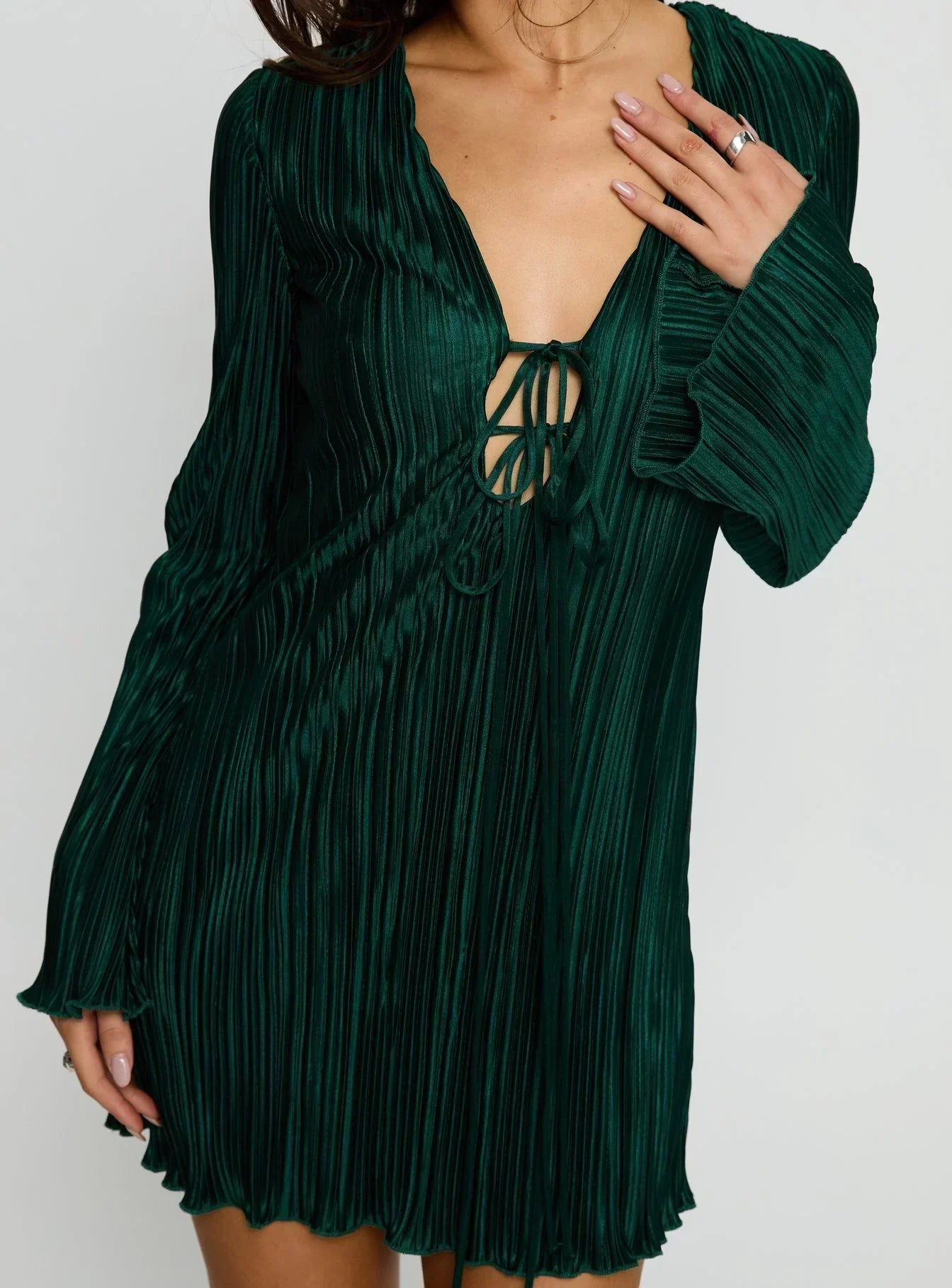 Malop Langarm-Minikleid Smaragd