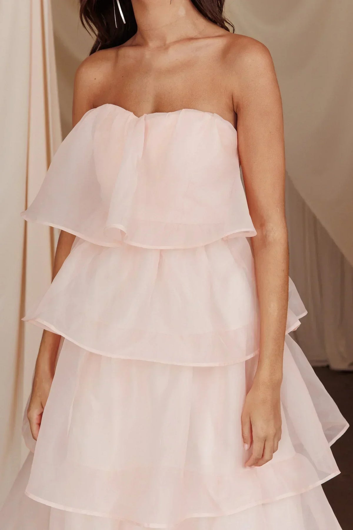 Behati Stufenkleid Midi Rosa