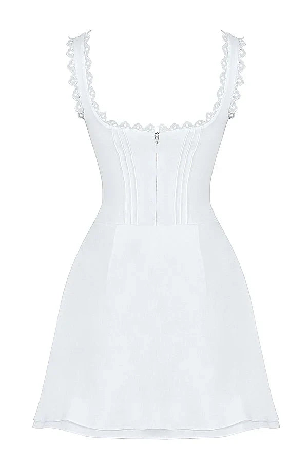 weißes Mini-Smokingkleid
