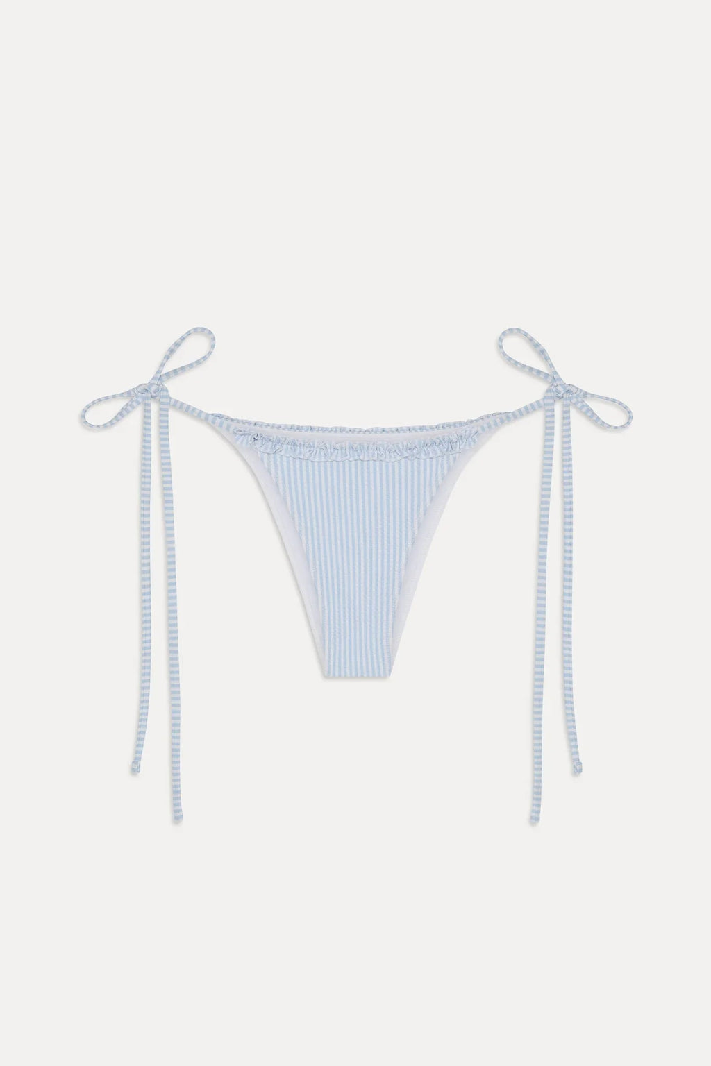 Mackenzie Ruffle String Bikini Bottom - Saltwater Stripe