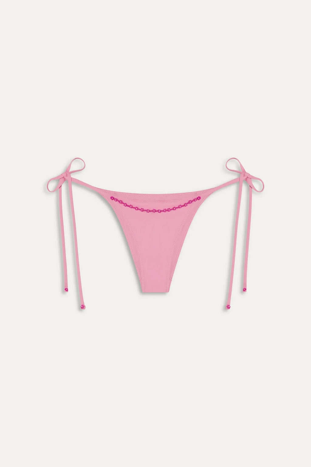 Mackenzie Cheeky Beaded Bikini Bottom - Pastel Pink