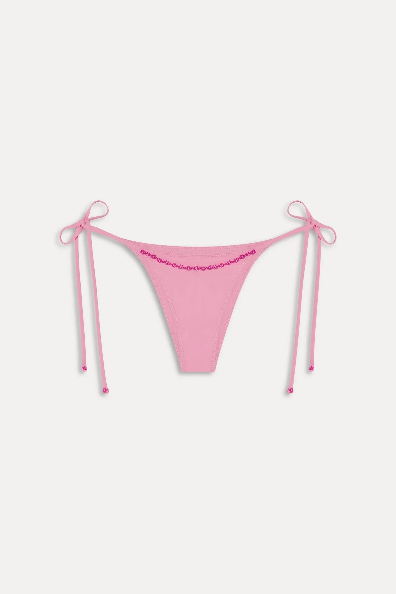 Mackenzie Cheeky Beaded Bikini Bottom - Pastel Pink