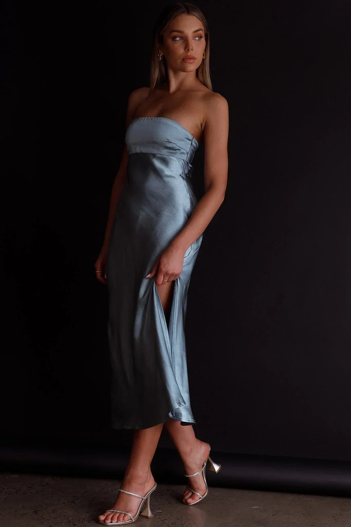 Ladies' Night Cowl Back Midi Dress Seafoam