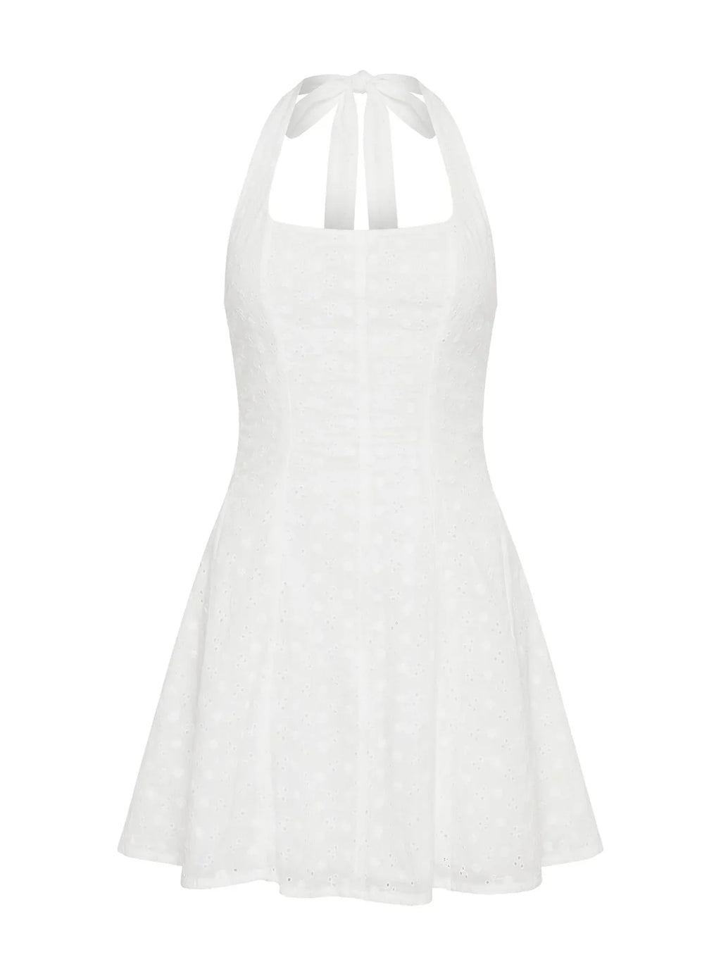 Kittee Halter Mini Dress White