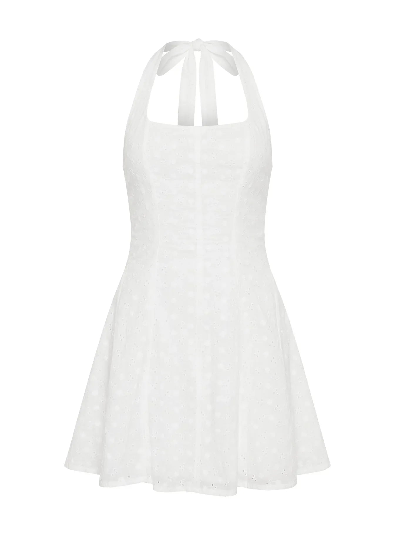 Kittee Halter Mini Dress White