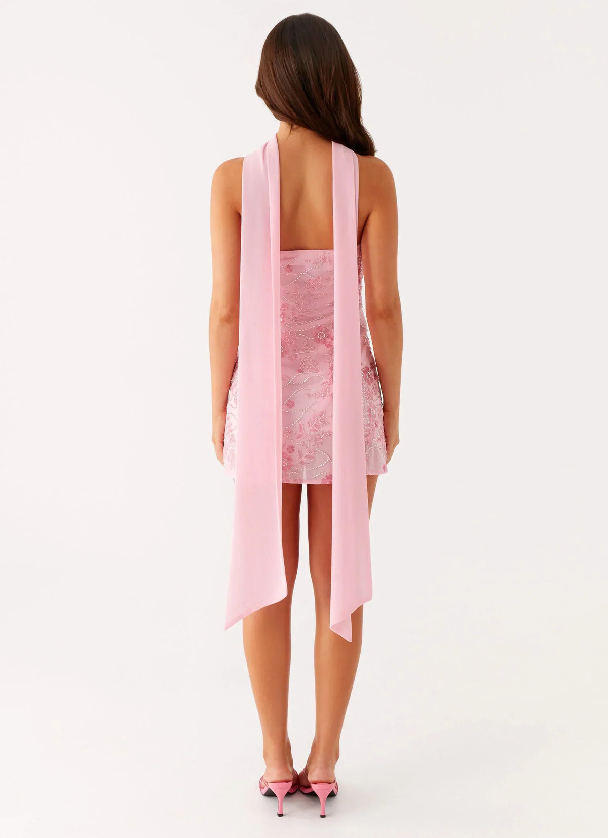 Trägerloses Schal-Minikleid Kiesha - Rosa