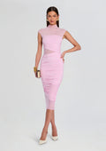 Tabitha Mesh Ruched Midi Dress