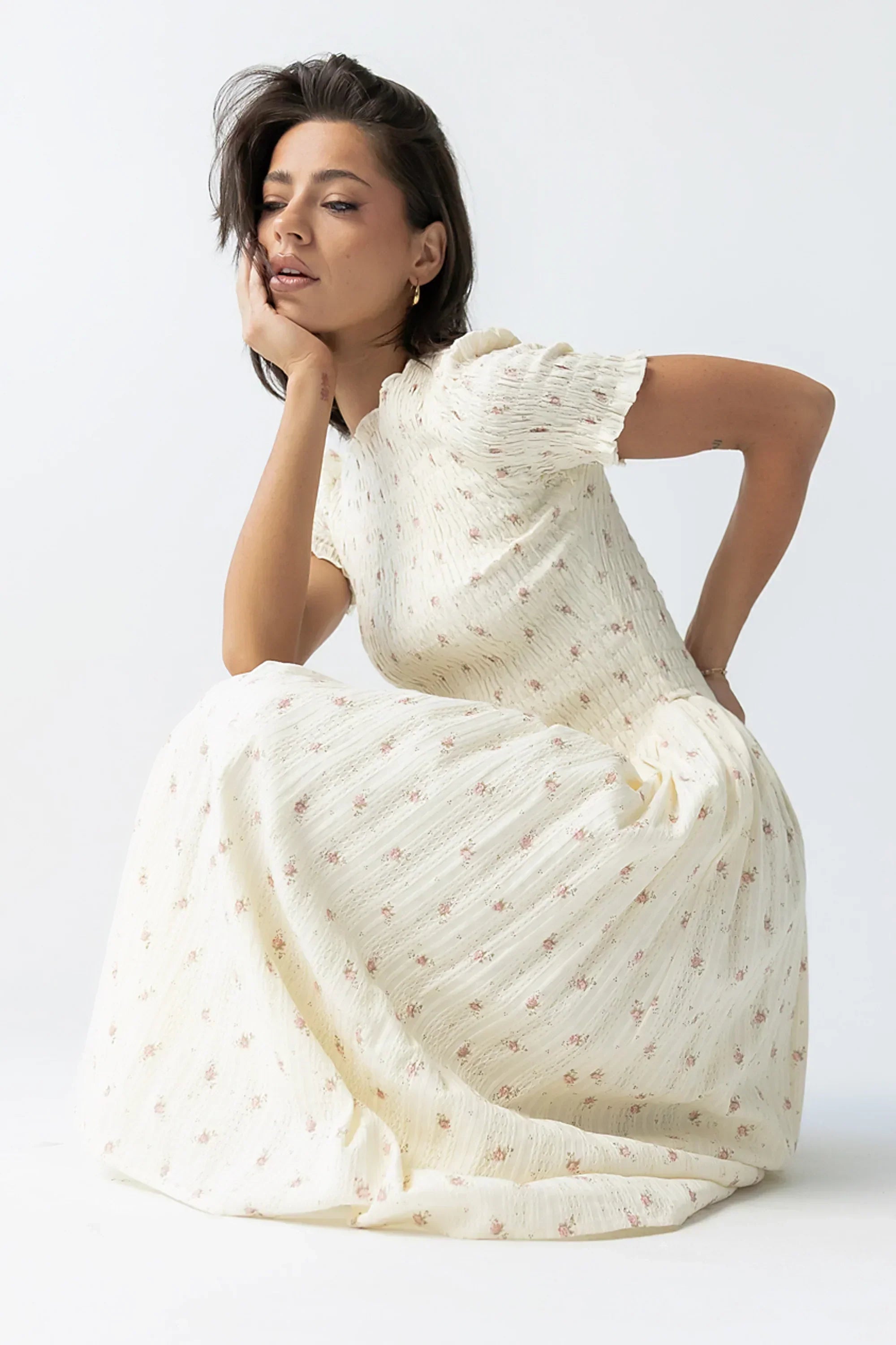 Jenny gesmoktes Midikleid