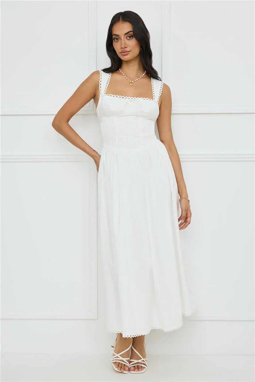 Luxe Serene Midikleid Weiß