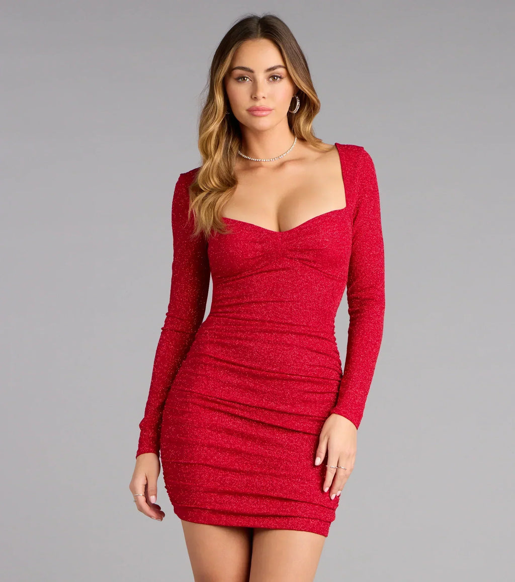 Mary Glitzer Langarm Minikleid