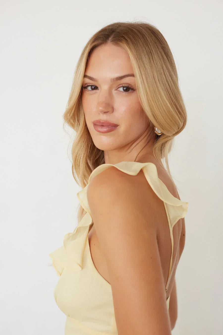 Amy Rüschen Mini-Kleid mit Trägern