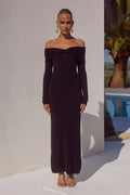 AIRILIE MIDI-KLEID - SCHWARZ