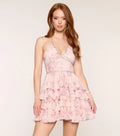 Audrey Floral Chiffon Rhinestone Dress