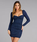 Mary Glitzer Langarm Minikleid