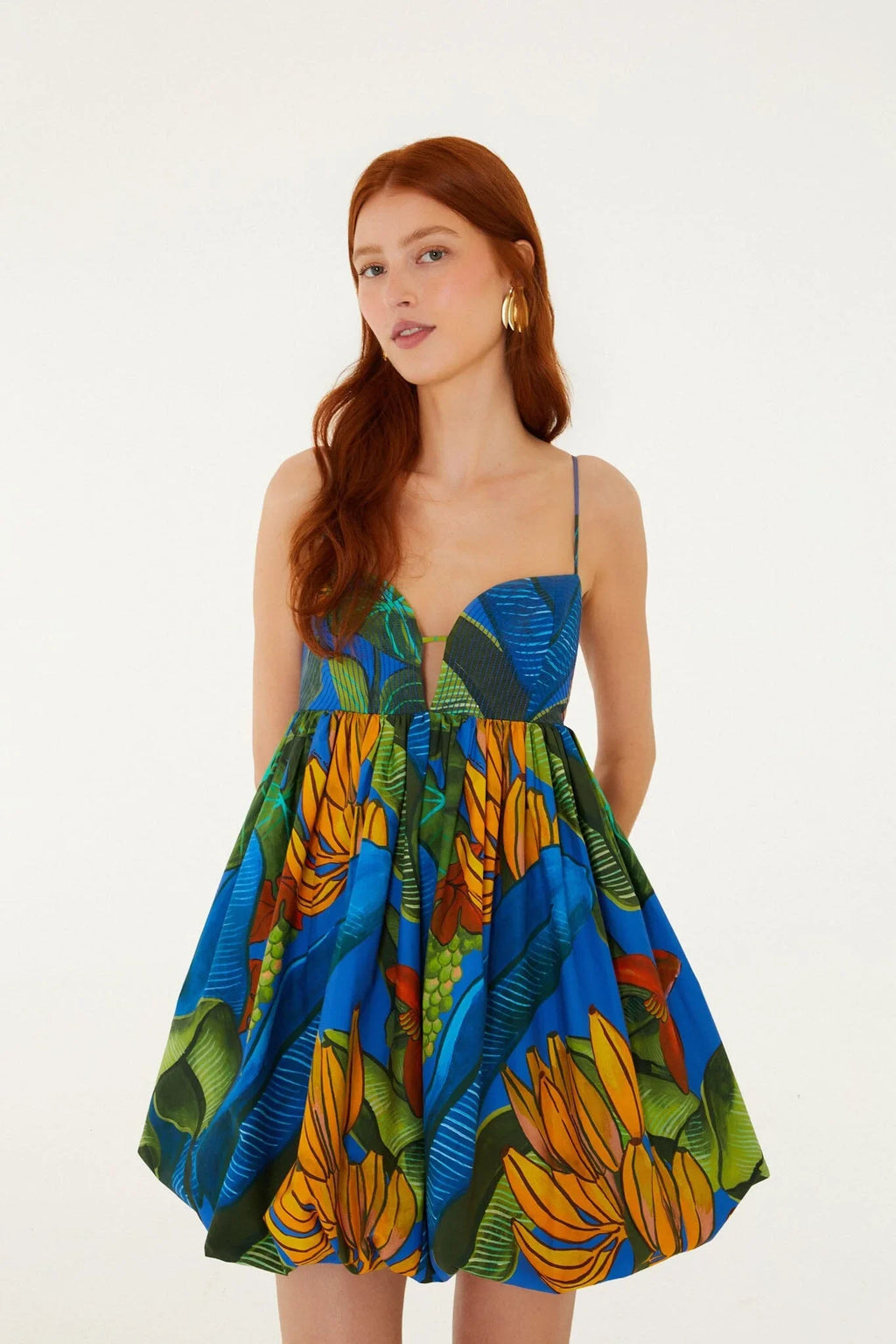 Blau-Bananen-Trauben Ärmelloses Minikleid