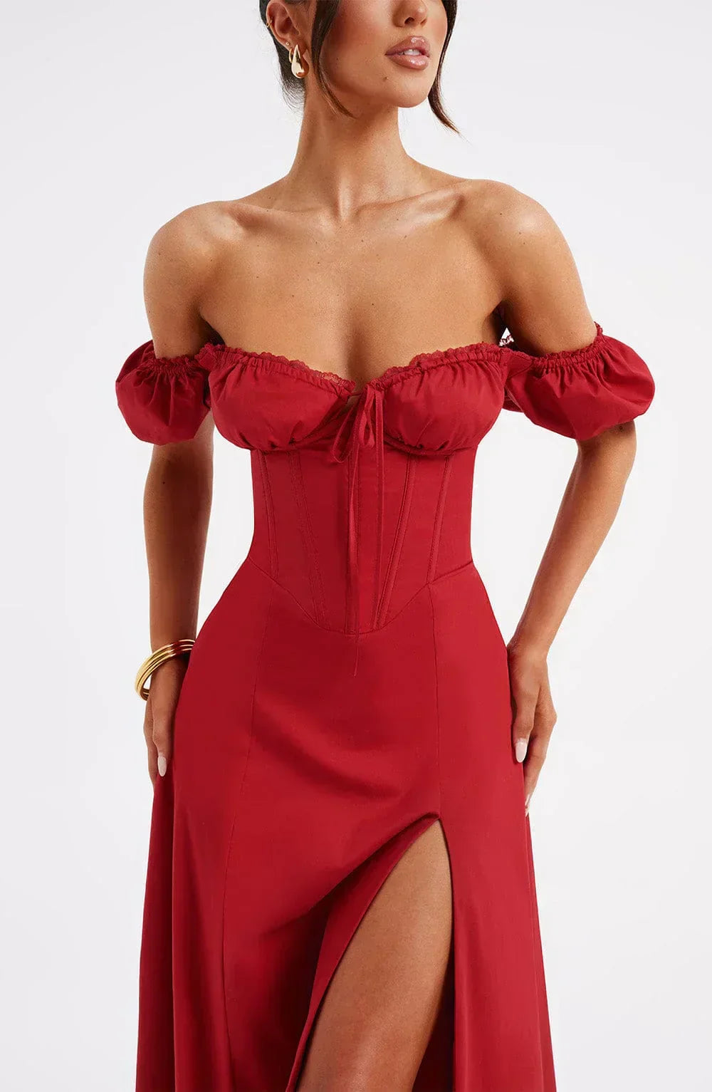 Courtney Midi-Kleid – Rot